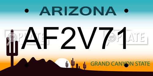 AF2V71 Arizona License Plate