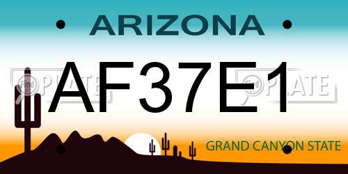 AF37E1 Arizona License Plate