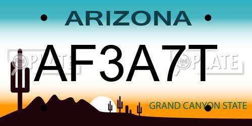 AF3A7T Arizona License Plate
