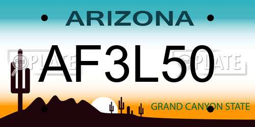 AF3L50 Arizona License Plate