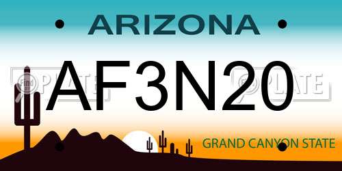 AF3N20 Arizona License Plate