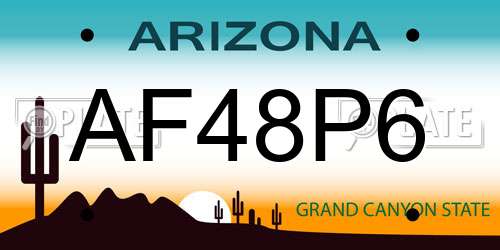 AF48P6 Arizona License Plate