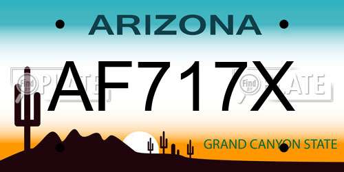 AF717X Arizona License Plate