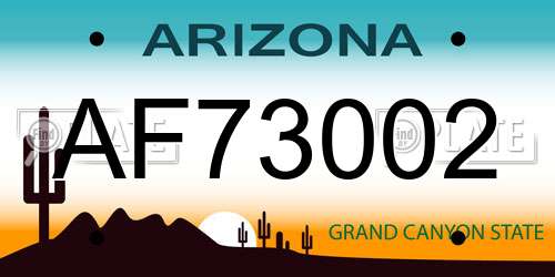 AF73002 Arizona License Plate