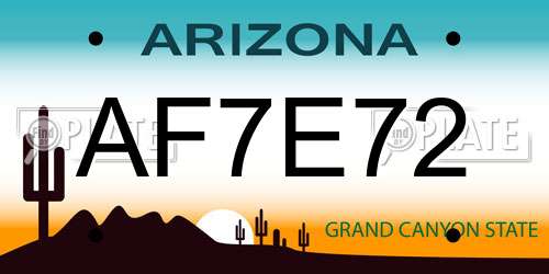 AF7E72 Arizona License Plate