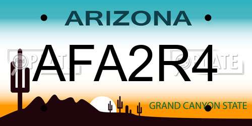 AFA2R4 Arizona License Plate