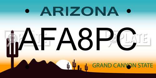 AFA8PC Arizona License Plate