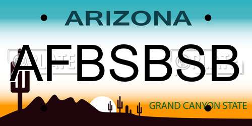 AFBSBSB Arizona License Plate