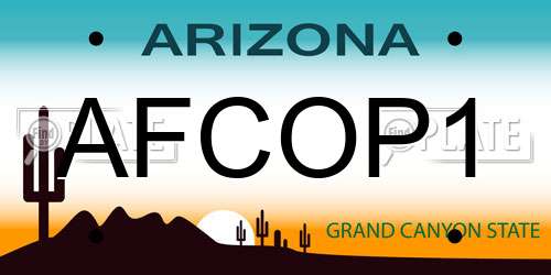 AFCOP1 Arizona License Plate
