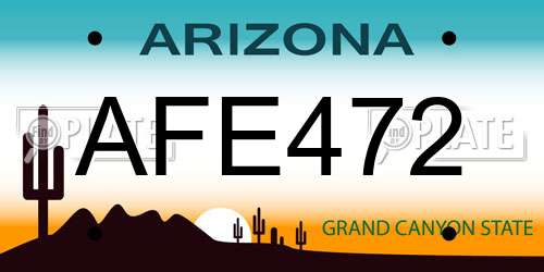 AFE472 Arizona License Plate