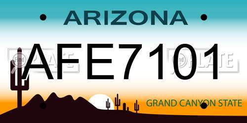 AFE7101 Arizona License Plate