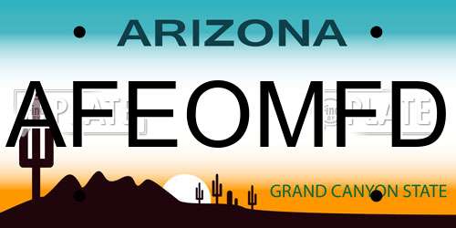 AFEOMFD Arizona License Plate