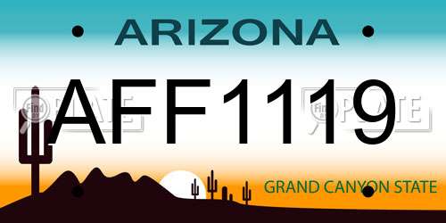 AFF1119 Arizona License Plate