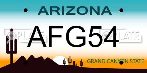 AFG54 Arizona License Plate