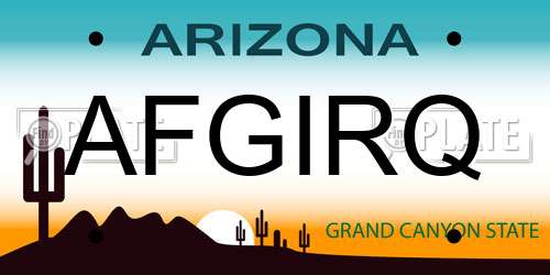 AFGIRQ Arizona License Plate