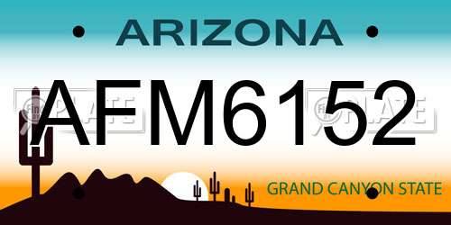 AFM6152 Arizona License Plate