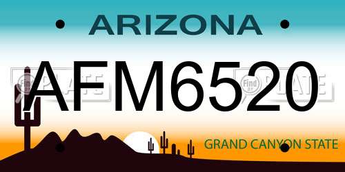 AFM6520 Arizona License Plate