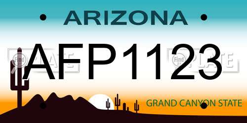AFP1123 Arizona License Plate