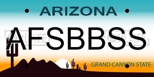 AFSBBSS Arizona License Plate