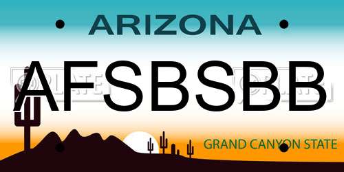 AFSBSBB Arizona License Plate