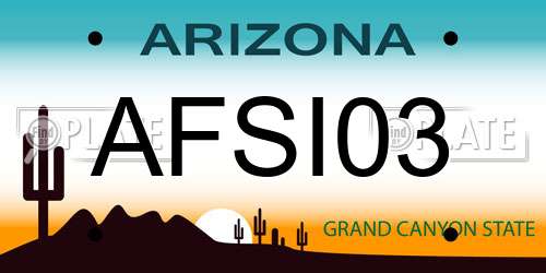 AFSI03 Arizona License Plate