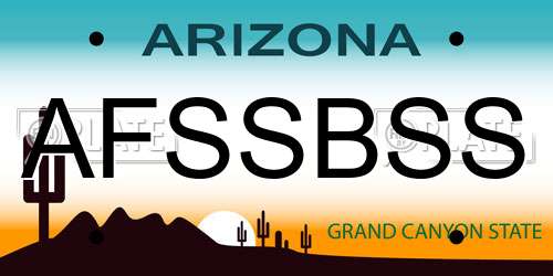 AFSSBSS Arizona License Plate