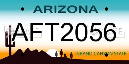 AFT2056 Arizona License Plate