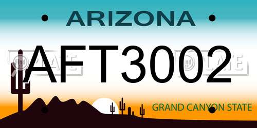 AFT3002 Arizona License Plate