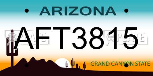 AFT3815 Arizona License Plate