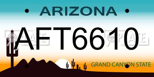 AFT6610 Arizona License Plate