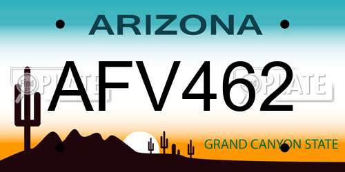 AFV462 Arizona License Plate