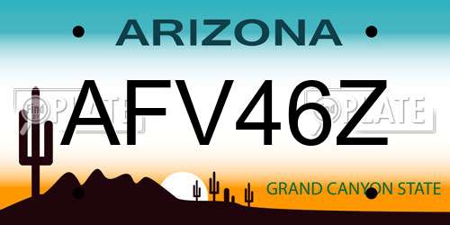 AFV46Z Arizona License Plate