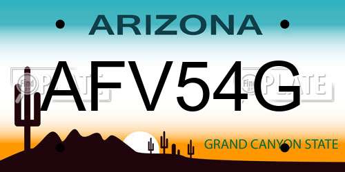 AFV54G Arizona License Plate
