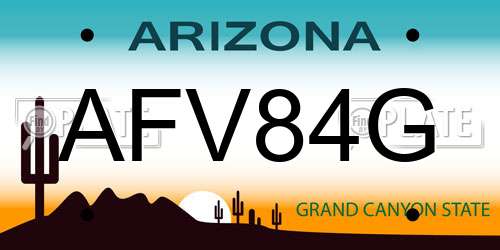 AFV84G Arizona License Plate