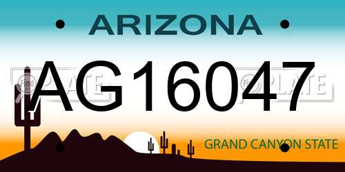 AG16047 Arizona License Plate