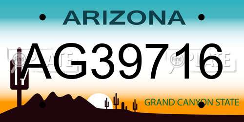 AG39716 Arizona License Plate