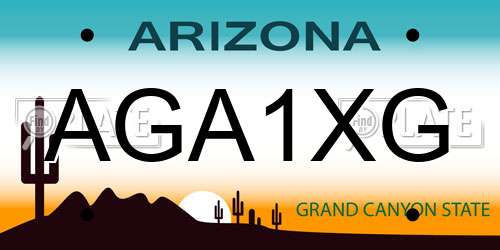 AGA1XG Arizona License Plate