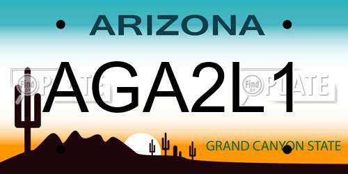 AGA2L1 Arizona License Plate