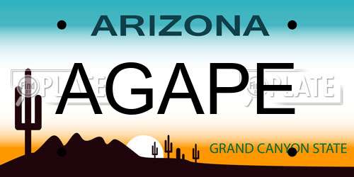 AGAPE Arizona License Plate
