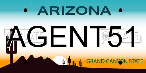 AGENT51 Arizona License Plate