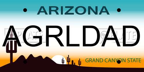 AGRLDAD Arizona License Plate
