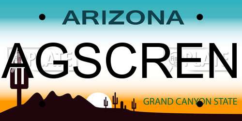 AGSCREN Arizona License Plate