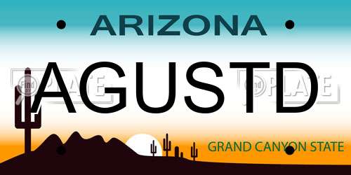 AGUSTD Arizona License Plate