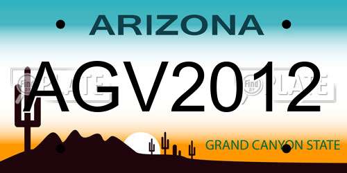 AGV2012 Arizona License Plate