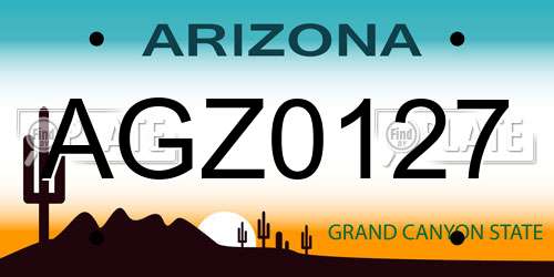 AGZ0127 Arizona License Plate