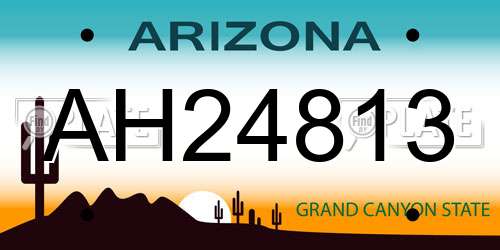AH24813 Arizona License Plate