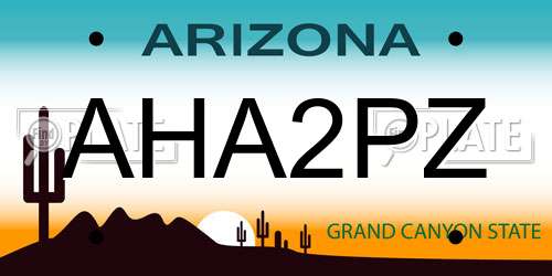 AHA2PZ Arizona License Plate
