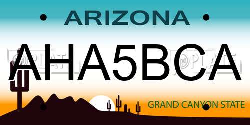 AHA5BCA Arizona License Plate