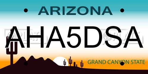 AHA5DSA Arizona License Plate