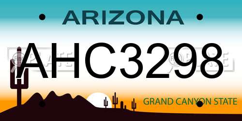 AHC3298 Arizona License Plate